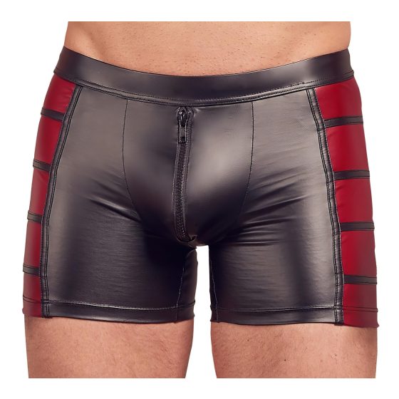 NEK - Boxerky se zipem s červenými bočními panely (černé)
