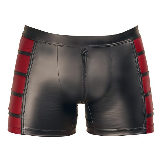 NEK - Boxerky se zipem s červenými bočními panely (černé)