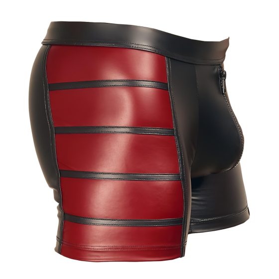 NEK - Boxerky se zipem s červenými bočními panely (černé)