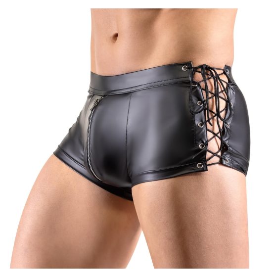 Svenjoyment - matné boxerky se šněrováním na boku (černé)