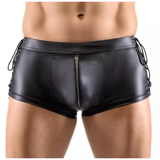 Svenjoyment - pánské boxerky s bočním šněrováním - matné černé - XL