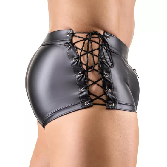 Svenjoyment - pánské boxerky s bočním šněrováním - matné černé - XL