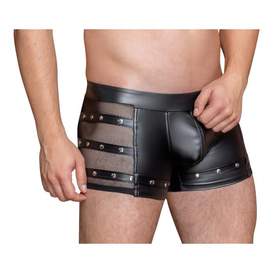 NEK - boxerky s nýty a zipem (černé)