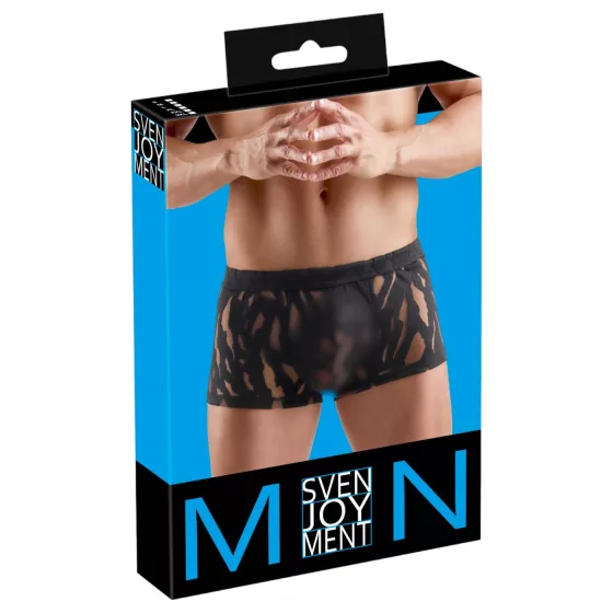 Svenjoyment - pánské spodní prádlo s efektem vyhoření (černé) - M