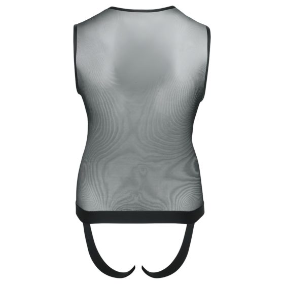 Svenjoyment - pánské body na zip s průhlednými vložkami (černé)