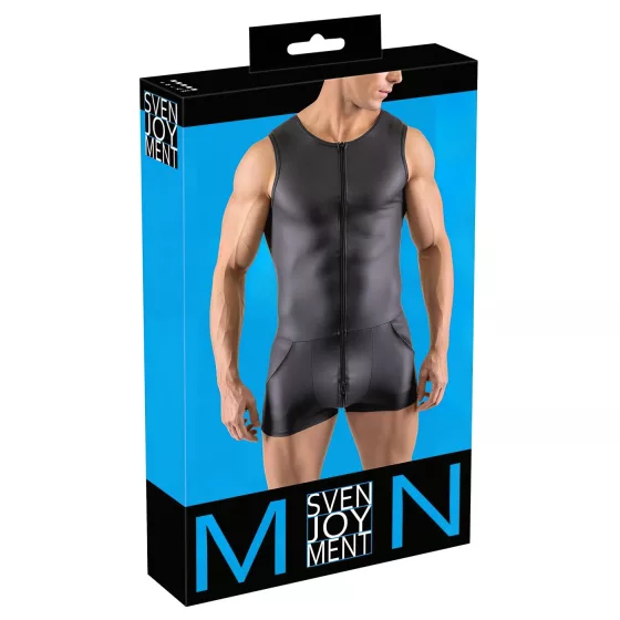 Svenjoyment - bezruký krátký pánský overal (černý) - M