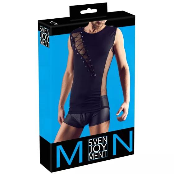 Svenjoyment - jednostranně šněrovací pánský top (černý) - M