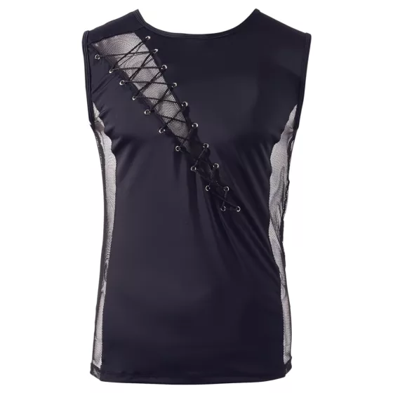 Svenjoyment - jednostranně šněrovací pánský top (černý) - XL