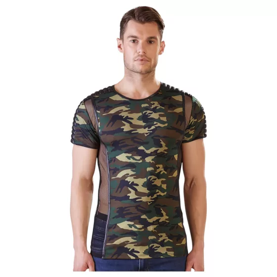 / NEK - maskáčová pánská trička (zeleno-hnědá) - 2XL