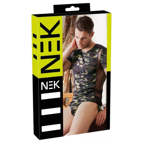 / NEK - maskáčová pánská trička (zeleno-hnědá) - 2XL