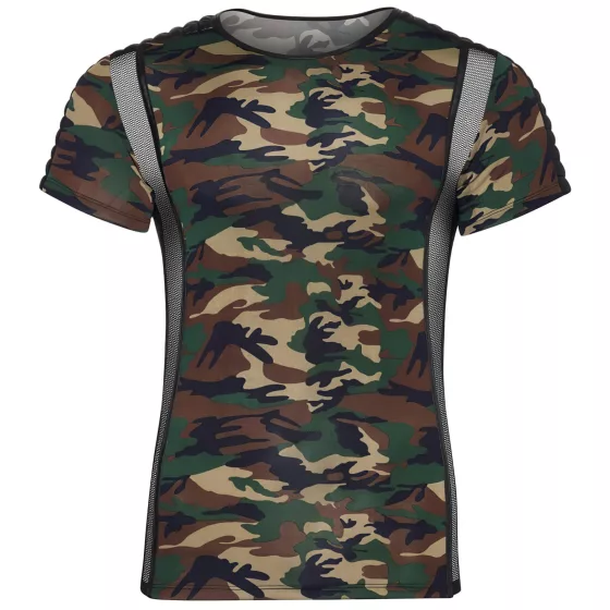 / NEK - maskáčová pánská trička (zeleno-hnědá) - 2XL