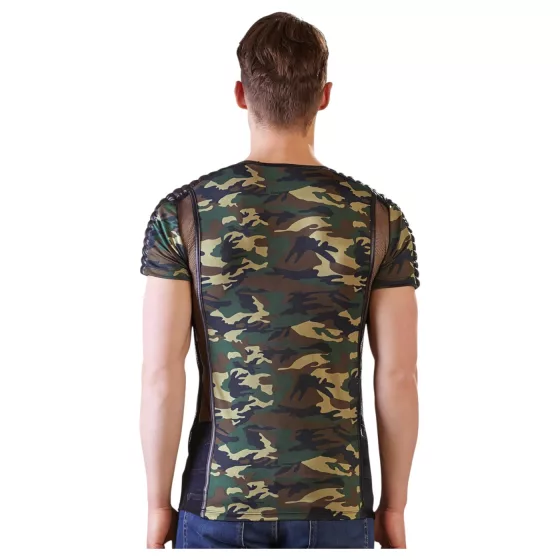 / NEK - maskáčová pánská trička (zeleno-hnědá) - 2XL
