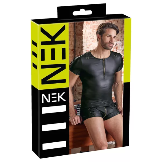 / NEK - pánské tričko s matným efektem, s krátkým rukávem (černé)