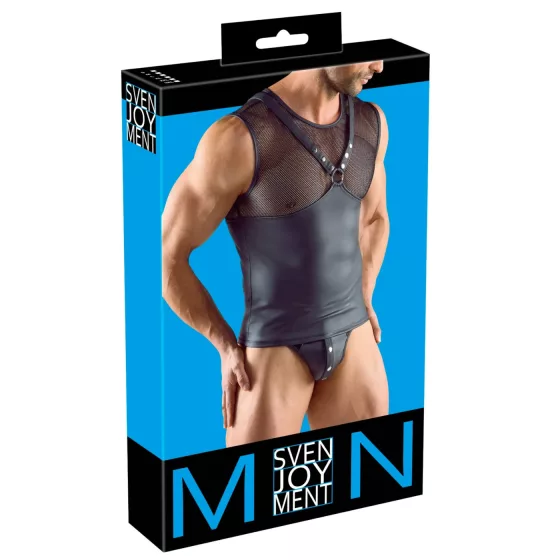 Svenjoyment - pánský bezrukávový top ve střihu postroje (černý) - M