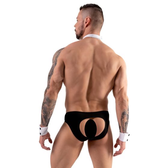 Svenjoyment - Pánský číšnický tanga kostým set (černobílý)