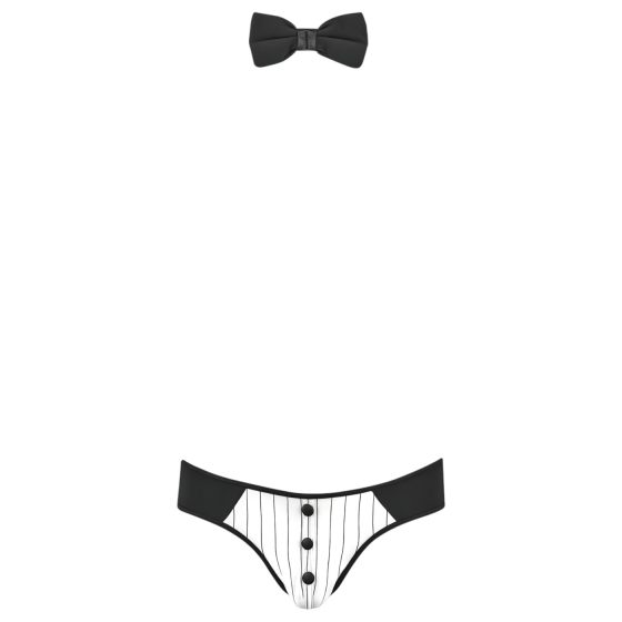Svenjoyment - Pánský číšnický tanga kostým set (černobílý)