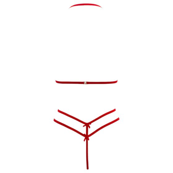 Cottelli - otevřená krajková podprsenka set - červená