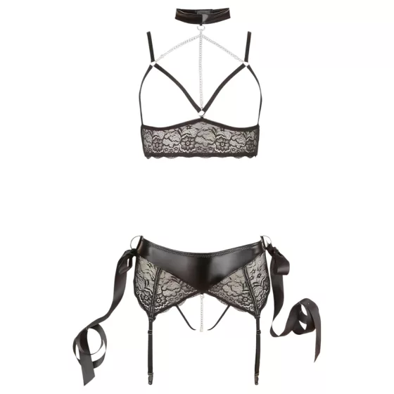 Cottelli Bondage - sada krajkového prádla - 5 dílů - M