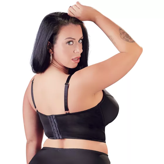 / Cottelli Plus Size - krajková podprsenka s pásky (černá) - 85E