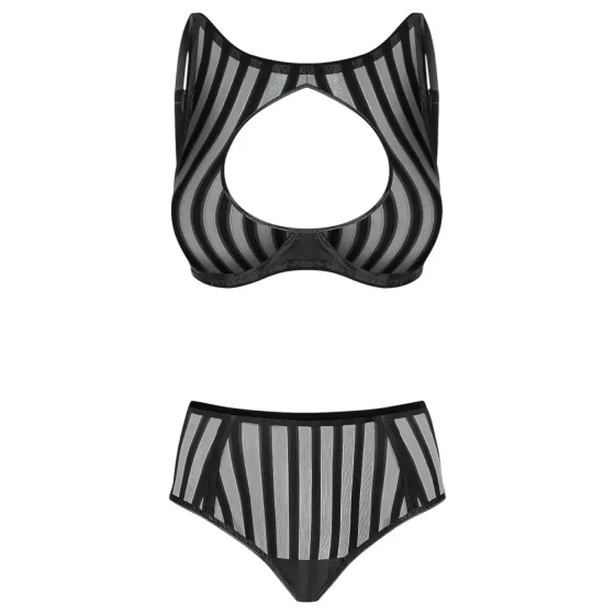 Petite Noir Exclusive - pruhovaná podprsenka set (černá)