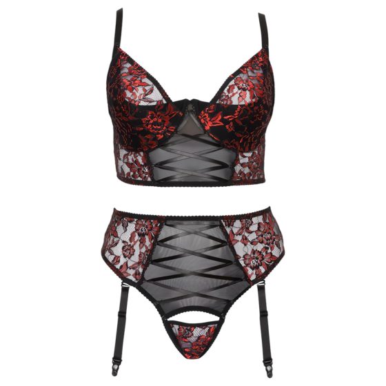 Cottelli Plus Size – souprava podprsenky (červená)