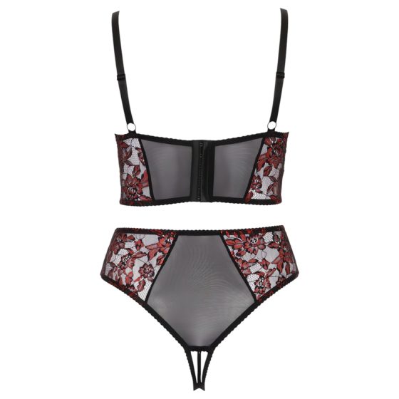 Cottelli Plus Size - podprsenková sada - červená - 90C/XL