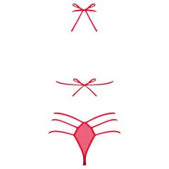 Obsessive - erotická sada prádla s mašlí - červená