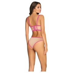  Obsessive Nudelia - podprsenkový set (přírodní-růžová) - S/M