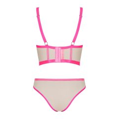   Obsessive Nudelia - podprsenkový set (přírodní-růžová) - S/M