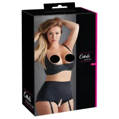 Cottelli Plus Size - podprsenka s kosticemi - černá