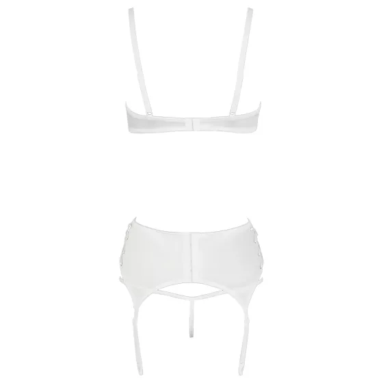 Cottelli - podprsenkový set s krajkou a šněrováním - bílý - 85C/L