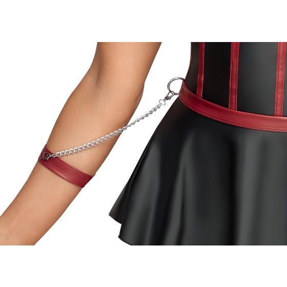 Cottelli Bondage - lesklá sada a pouta na ruce (černá)