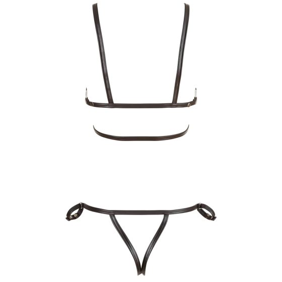 Cottelli Bondage - bikiny z lesklých popruhů (černé)