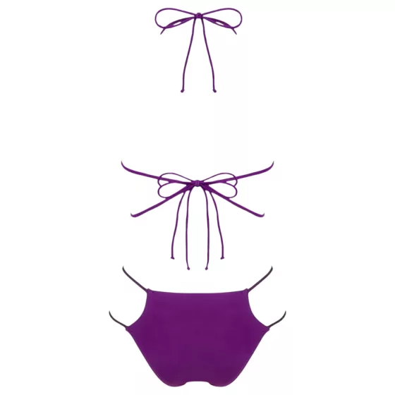 / Obsessive Balitta - lesklé bikiny s límcem kolem krku (černé) - M