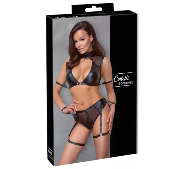 Cottelli Bondage - Podprsenka sítě s vložkami (černá)