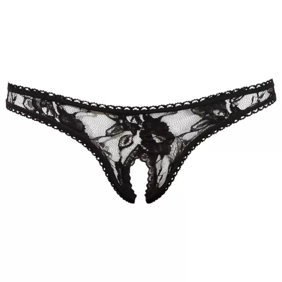 Cottelli - tanga z krajky - černá