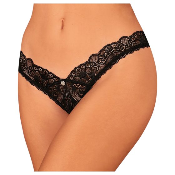 Obsessive Donna Dream - krajkové otevřené tanga (černé)