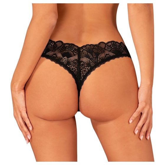 Obsessive Donna Dream - krajkové otevřené tanga (černé)