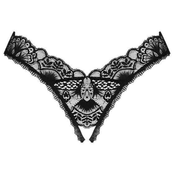 Obsessive Donna Dream - krajkové otevřené tanga (černé)