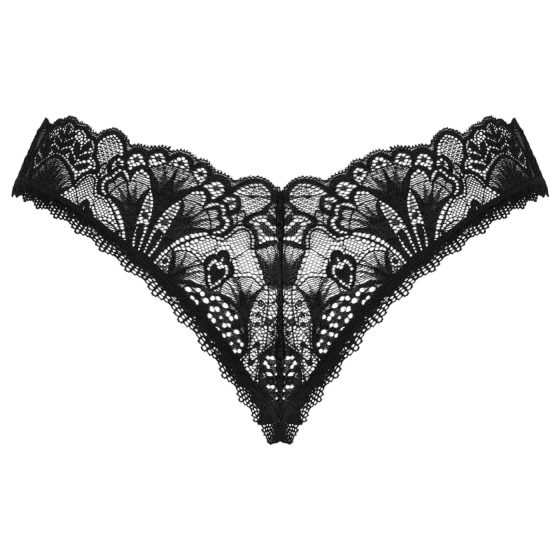 Obsessive Donna Dream - krajkové otevřené tanga (černé)