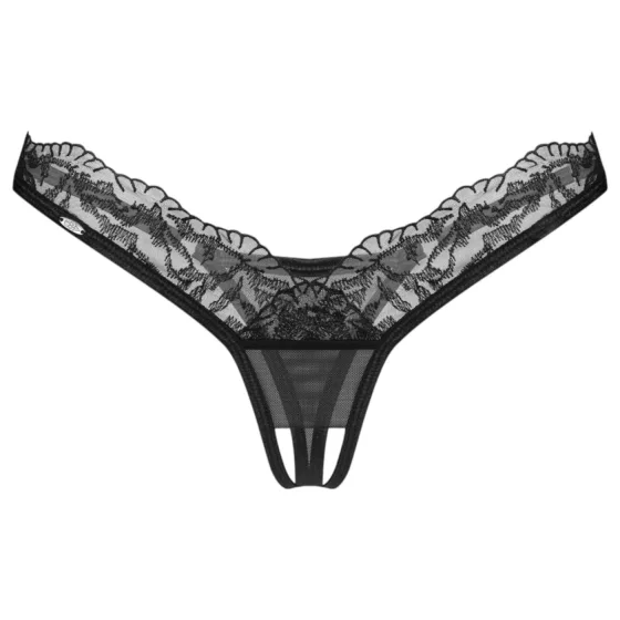 Obsessive - dámské tanga - průhledná krajka - černá - L/XL