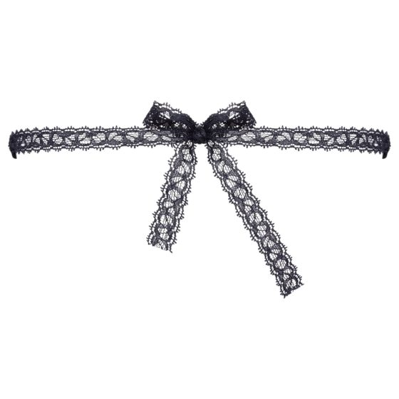 Cottelli - krajková maska na oči - vyšívaná černá