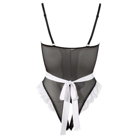 Cottelli - erotický kostým pokojské - body - černá