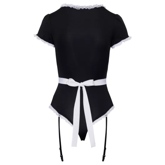 Cottelli - body servírky se zástěrkou (černé) - M