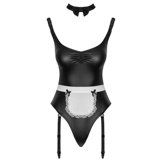 Cottelli - body pokojské se zástěrkou (černé) - M
