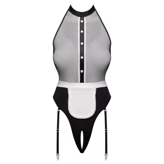Cottelli - body pokojské se zástěrou (černé) - S - XL