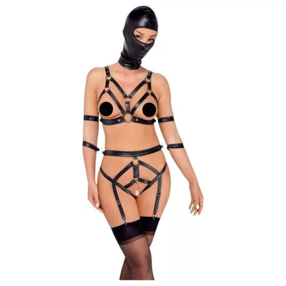Bad Kitty - erotická souprava na tělo a maska - černá