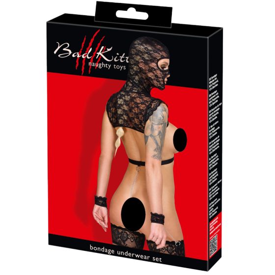Bad Kitty - krajková BDSM sada (černá)