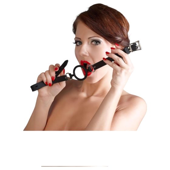 Bad Kitty - silikonový roubík s kruhem - černý