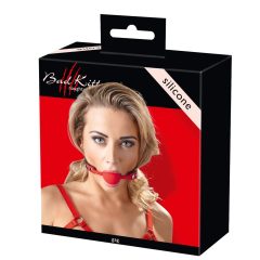   Bad Kitty – silikonový roubík s umělo-koženým páskem (červený)